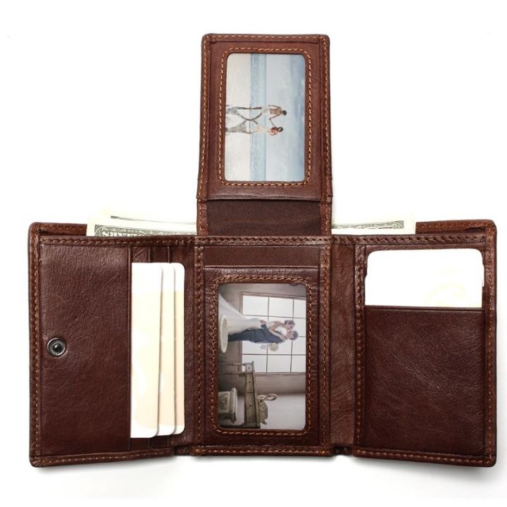 layor-wallet-rfid-wallet-antitheft-scanning-leather-hasp-leisure-men-39-s-slim-mini-case-credit-card-trifold-purse