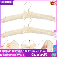 Eshopdeal【Ready Stock】 2pcs Sponge เสื้อผ้าบุนวมแขวนเสื้อแต่งงานชุดไม้แขวนเสื้อพร้อมปุ่มไม้แขวนเสื้อแขวนเสื้อผ้าหนัก