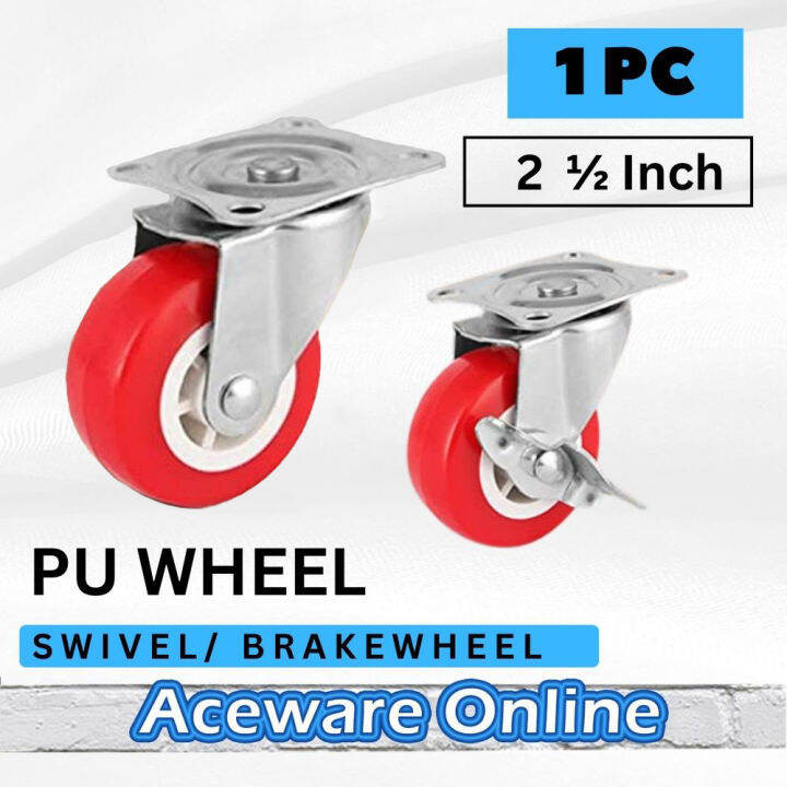 2 1/2INCH FRONT REAR PVC PU SWIVEL CASTOR WHEELS TROLLEY CASTER ...