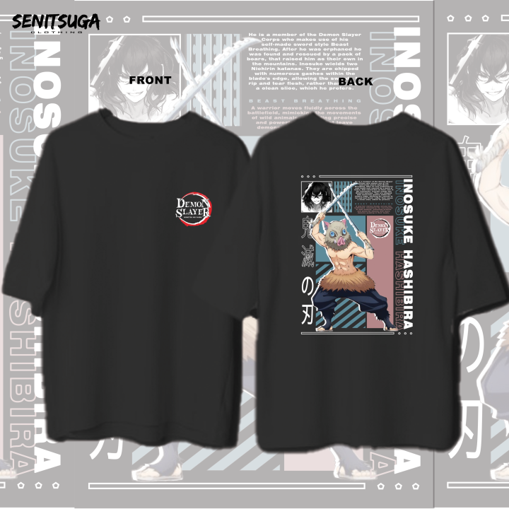 Anime Oversized T-Shirt - Demon Slayer - Inosuke Hashibira - Senitsuga ...