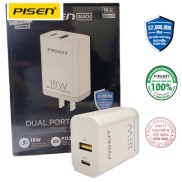 Cóc sạc nhanh PISEN Quick USB Wall Charger QP18  QC,PD 18W TS-C120, Hàng
