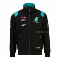 Petronas เสื้อแจ็กเก็ตพิมพ์ลายสำหรับ Yamaha,เสื้อสเวตเตอร์กันลมผ้าฟรีซมีซิปสำหรับทีมแข่งมอเตอร์ไซค์ GP ปี2020