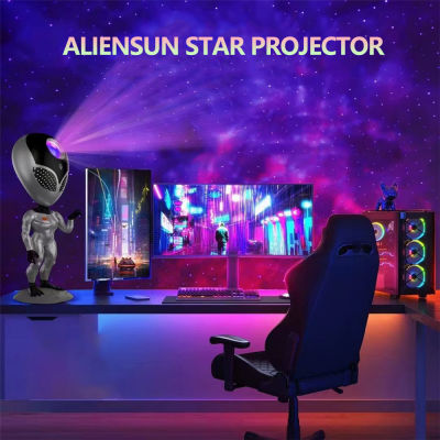 LED Alien Galaxy Projector Light บรรยากาศโคมไฟกลางคืนห้องนอน Gaming Room เดสก์ท็อปตกแต่ง Star Projection ไฟเด็ก Gift