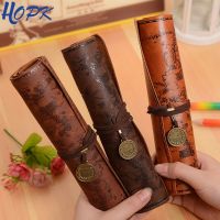 ♤ Vintage Retro Treasure Map Pencil Cases For Boy Girl School Stationery Supplies Roll Pencil Bag Pencilcase Make Up Cosmetic Bag