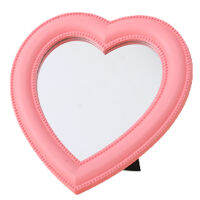 Love Mirror เดสก์ท็อปกระจกแต่งหน้าติดผนัง Dual-Use Vanity Mirror Girl Room Wall Decor Heart-Shaped Mirror