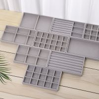【hot】┅  Jewelry Gray Soft Earring Necklace Pendant Storage Tray Display Organizer