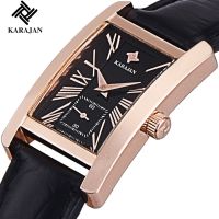 KARAJAN Genuine Mens Watch Fashion Square Waterproof Quartz Watch Mens Watch Mens Leather Belt Watch