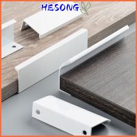 HESONG สีขาวขาว ฮาร์ดแวร์เฟอร์นิเจอร์ อะลูมิเนียมอัลลอยด์ ตู้ครัวตู้ ลูกบิดลิ้นชักลิ้นชัก ที่ดึงตู้ ดึงแบบยาว ที่จับแบบซ่อน