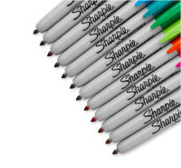 12ชิ้น Sharpie 32701หดเครื่องหมายถาวรน้ำมันวิจิตรจุดสีปากกาจิตรกรรมพลาสติกโลหะไม้ซีดีอุปกรณ์ศิลปะ