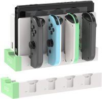 Charging Dock for Nintendo Switch Joy-Cons Controller Charger Nintend Switch Portable Desktop Charging Station Stand White/Green