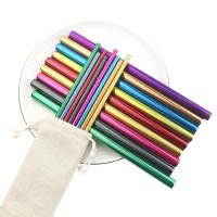 Reusable Metal Drinking Straws 304 Stainless Steel Sturdy Bent Straight Drinks Straw with Cleaning Brush Bar Party Accessory Specialty Glassware