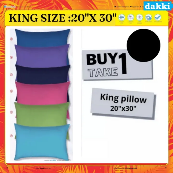 Buy 1 Take 1 Dakki King Size Pillow 20"x30" (Reg.1090) Lazada PH