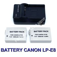 LP-E8  LPE8 แบตเตอรี่  แท่นชาร์จ  แบตเตอรี่พร้อมแท่นชาร์จสำหรับกล้องแคนนอน Battery  Charger  Battery and Charger For Canon EOS 550D,600D,650D,700D,Rebel T2i,T3i,T4i,T5i,Kiss X4,X5,X6i,X7i BY BY PRAKARDSAKDA SHOP