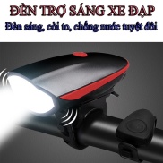 Đèn xe đạp thể thao siêu sáng có còi pin sạc usb led T6 chống nước 7588