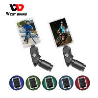 WEST BIKING LED Road mtb bicycle USBชาร์จHandlebarกระจกLightการหมุน360องศาปรับกระจกหลัง