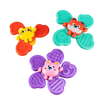 3 x Early Education Sensory Fidget Spinner Toy for Toddlers 1-3 with  Suction cup