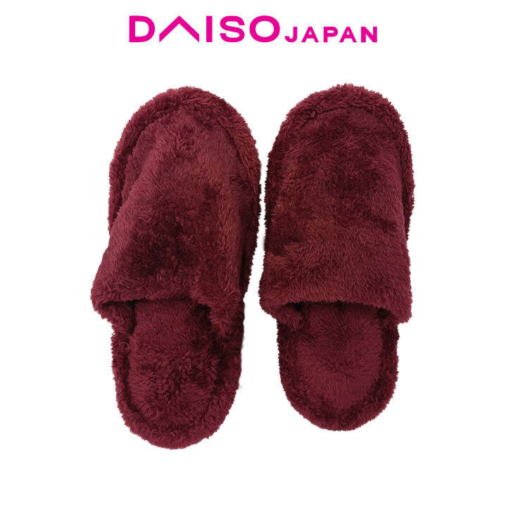 Daiso Plain Fur Indoor Slippers (26cm 27cm, EU 4143) Lazada PH