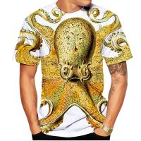 2023 Mens T-shirts Summer Animalleisure Novelty Octopus Tentacles 3d Print T-shirt Creative Sea Monster Octopus T Shirts Men