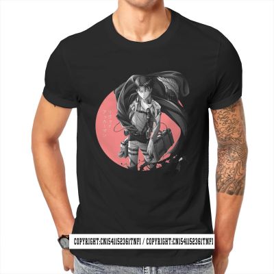 Attack On Titan Levi Anime Red Classic Tshirt Vintage Gothic Mens Tshirts Tops Plus Size 100% Cotton O Neck T Shirt