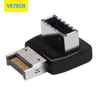 [Vktech] อะแดปเตอร์ส่วนหัว USB เมนบอร์ดคอมพิวเตอร์ Type-C USB3.1 Type-E 90องศา Converter