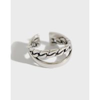 [COD] 1178 Korean version of silver ring ins fashion personality retro do old cross chain female