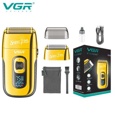 VGR Shaver Professional Razor Rechargeable Beard Trimmer Portable Shaving Machine Digital Display Razors for Shaving Men V 332