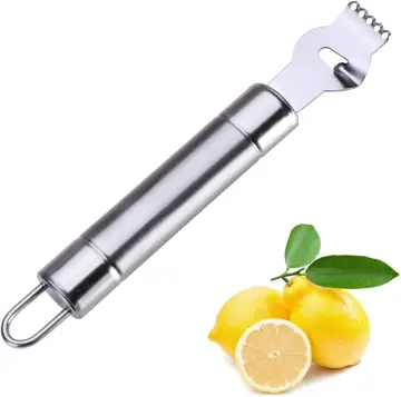 2 Pack Stainless Steel Lemon Zester Grater with Channel Knife and Hanging  Loop,Orange Peeler,Citrus Zester Fruit Peeler Lemon Twist Tool for Kitchen