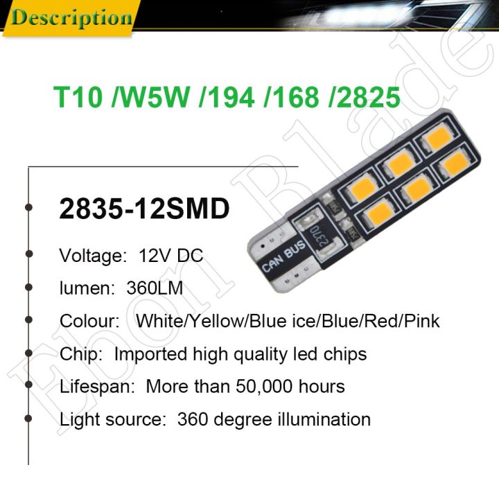 กล่อง-canbus-1ชิ้น-t10ไร้ข้อผิดพลาด-w5w-โคมไฟ-led-แต่งรถไฟเก๋งข้างไฟเลี้ยวรถสีแดงสีขาวอำพันสีเหลือง194-168-12-v