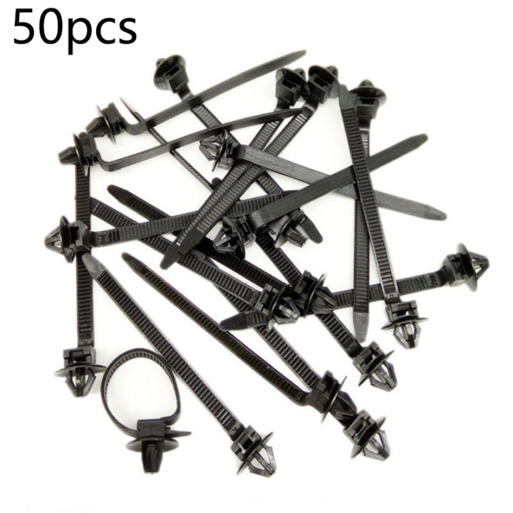 50pcs-nylon-cable-tie-wrap-fixed-fastener-คลิปรถยนต์-mount-tie-คลิปท่อรถยึดสายรัดซิปชุด-yrrey