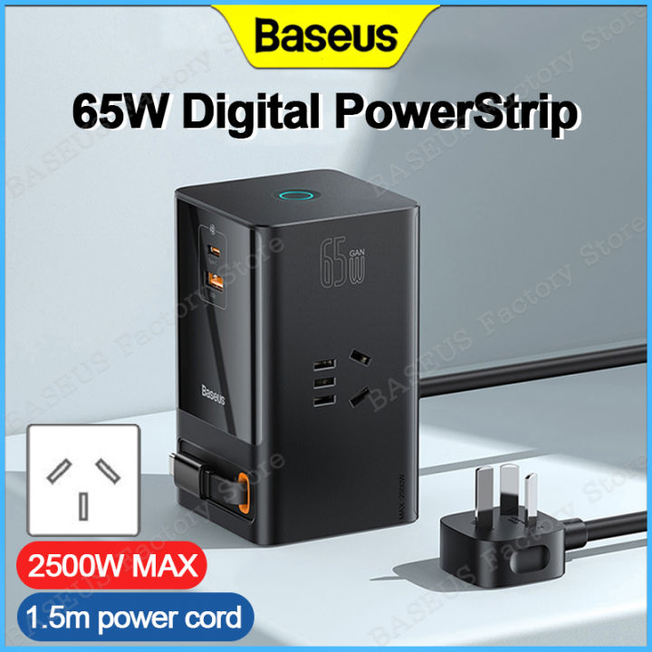 Baseus 65W Digital Power Strip Desktop Charger Retractable-C 65W