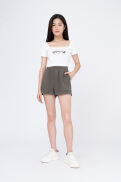 Quần Short BOO Đùi Nữ Dáng Chữ A Trơn Cạp Chun Gập Gấu Nhiều Màu
