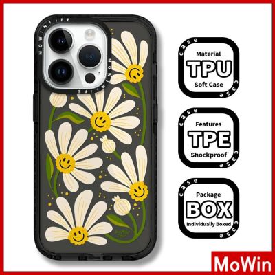 Mowin - เข้ากันได้สำหรับ เคสไอโฟน เคสไอโฟน11 เคส Soft เคสใสหนากันกระแทกกรอบป้องกันกล้องยิ้มดอกไม้เข้ากันได้กับ iPhone 13 12 XR XS