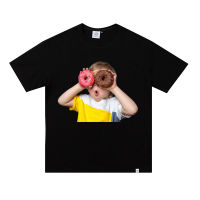 เสื้อยืดแขนสั้นผู้ชายเกาหลี Donut Boy แฟชั่นฤดูร้อนแขนสั้นเสื้อคู่รัก Wear