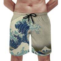 Mountains Board Shorts Great Wave Off Kanagawa กางเกงขาสั้นชายหาดคลาสสิกผู้ชายพิมพ์บวกขนาดกางเกงว่ายน้ำของขวัญวันเกิด XS-5XL