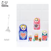 TOOYFUL 10ชิ้นมือทาสีรัสเซียรังตุ๊กตาซ้อนตุ๊กตาแฮนด์เมด M Atryoshka ตุ๊กตาสำหรับตกแต่งฮาโลวีนคริสต์มาสของขวัญเด็ก