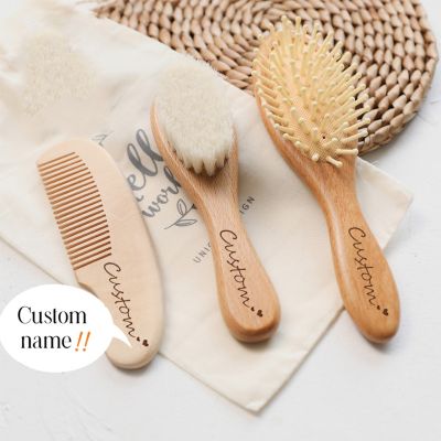 【CC】 Baby Comb Bathing Hair Wool Wood Newborn Massager With