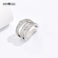 Silver Color Cubic Zircon Ear Clip Earrings for Women Man Geometric Multilayer Fake Piercing Ear Cuff Earrings Trendy Jewelry