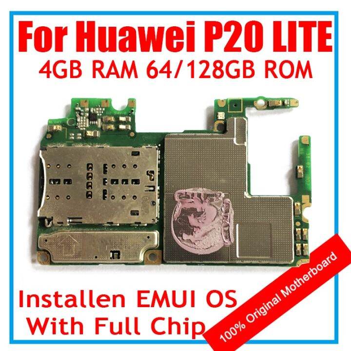 Original Unlocked For HuaWei P20 Lite Motherboard Logic Board Mainboard ...