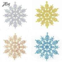 Gold Silver Glitter Powder Snowflake Strings Christmas Tree Hanging Pendant Ornaments Decoration Party