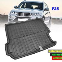 แผ่นรองกระโปรงหลังรถรองด้านหลังรถที่เก็บของสำหรับ BMW X3 F25 2011-2017ที่รองเท้าพรมคาร์โก้กระเป๋าเดินทางถาด2012 2013 2014 2015 2016