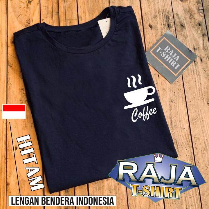 Kaos Logo Coffee Lengan Bendera Keren Bisa Cod Pria Wanita Trending