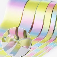 9/13//19/25/38/50/75mm (5Yard/lot) Gradient Colors Rainbow Printed Grosgrain Ribbon Headwear Hair Bow Diy Party Decor Ribbon