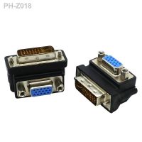 1pc Black DVI To VGA Adapter DVI-I 24 5 Pin Male To VGA 15 Pin Female 90 Degree Convertor Adapter