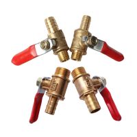 Brass 6/8/10/12mm Red Lever Handle Ball Valve Hose Barb 1/4 3/8 1/2 BSP Male Thread Connector Pipe Fitting Coupler Adapter