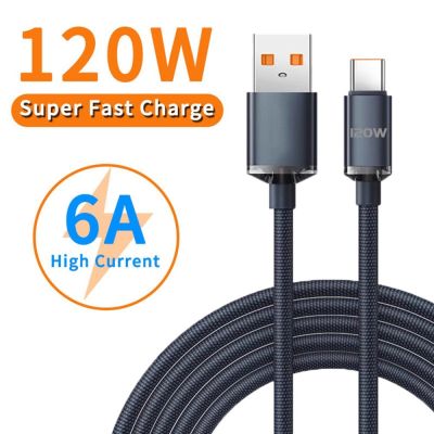 6A สาย USB ชนิด C ซูเปอร์สายชาร์จแบบเร็วสำหรับ Huawei P40 P30สายชาร์จ USB สายดาต้าสำหรับ Xiaomi Mi 12 Pro Samsung Realme POCO