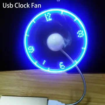 Hand Mini USB Fan Portable Gadgets Flexible Gooseneck LED Clock