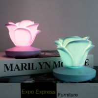 Creative mini romantic rose night light USB charging night light three-speed touch LED silicone atmosphere light