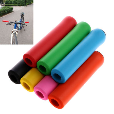 1คู่ซิลิโคนขี่จักรยานจักรยาน Grips กลางแจ้ง MTB Mountain Bike Handlebar Grips Anti-Slip Strong Support Grips จักรยาน Part