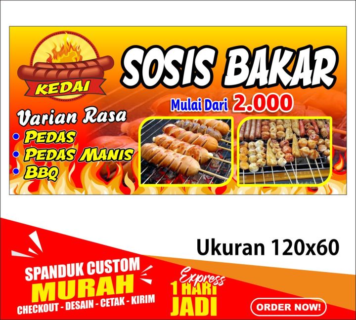 Banner Sosis Bakar Spanduk SOSIS BAKAR X Cm COD Lazada Indonesia