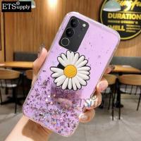 เคสโทรศัพท์ VIVO V29E V29 Pro เคสด้านหลังซิลิโคนใสพับเป็นขาตั้งเลื่อมรูปดาวพระจันทร์เบาระยิบระยับเคส29E Vivo V 29Pro V